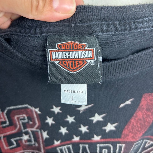 Harley Davidson Patriotic graphic motorcycle tee T-shirt size: L - Picture 5 of 8